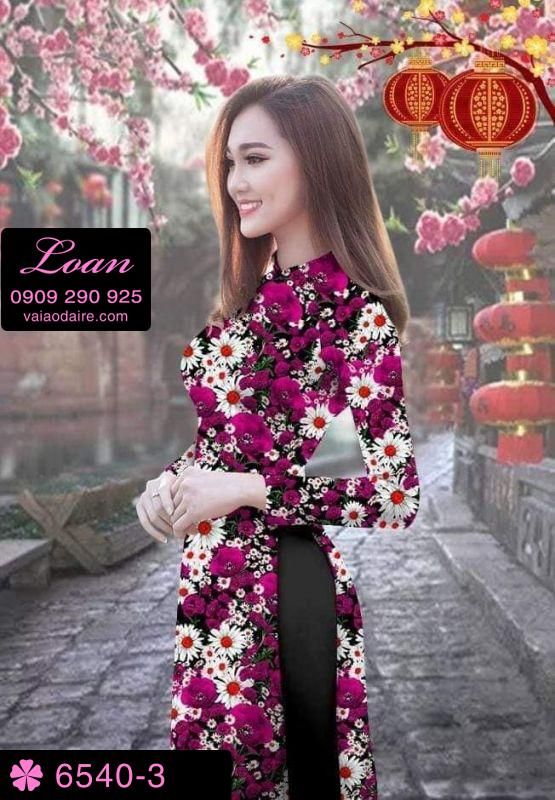 Vải áo dài hoa nhí