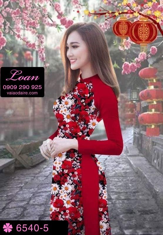 Vải áo dài hoa nhí