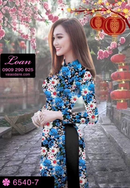 Vải áo dài hoa nhí