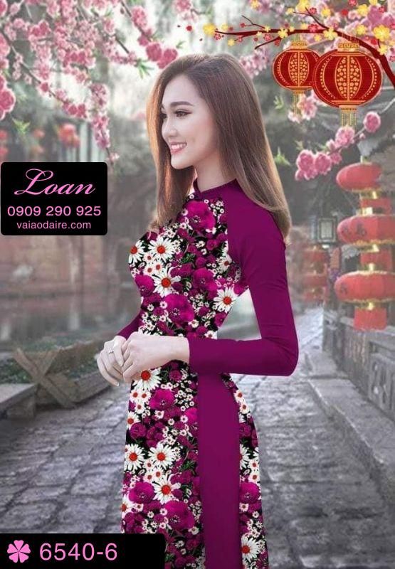 Vải áo dài hoa nhí