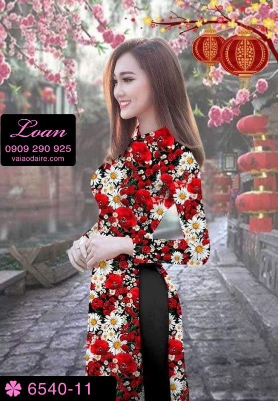 Vải áo dài hoa nhí