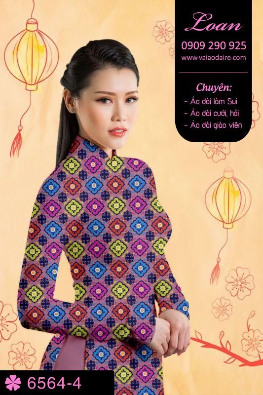 Vải áo dài hoa đều toàn thân