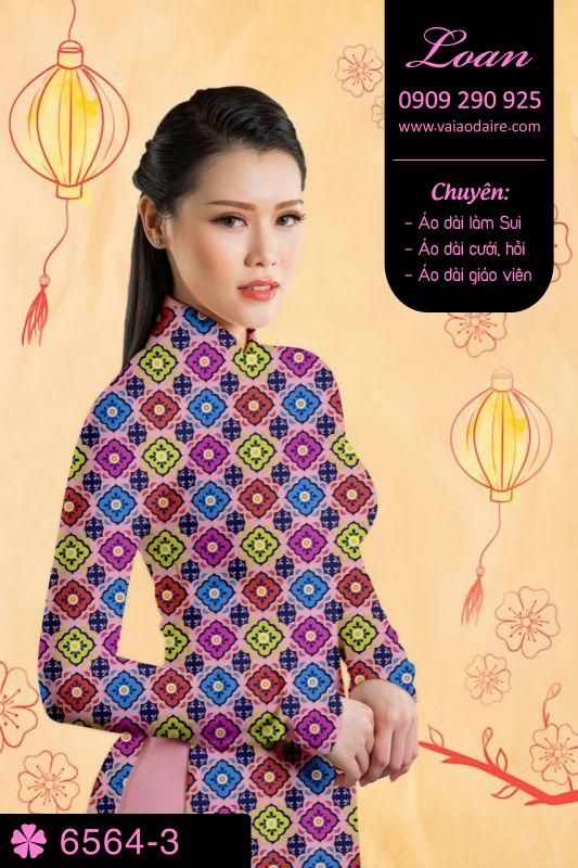 Vải áo dài hoa đều toàn thân