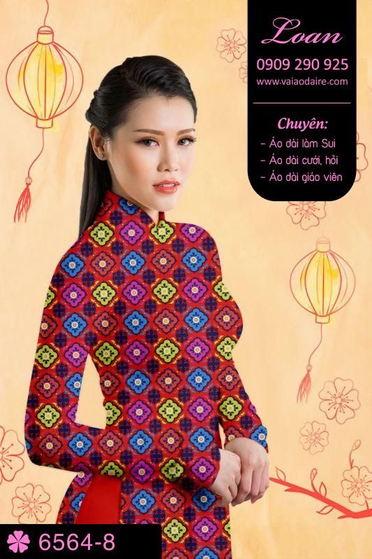 Vải áo dài hoa đều toàn thân