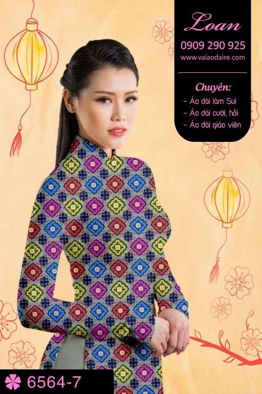 Vải áo dài hoa đều toàn thân