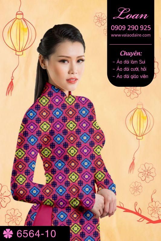 Vải áo dài hoa đều toàn thân