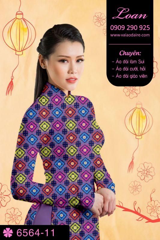 Vải áo dài hoa đều toàn thân