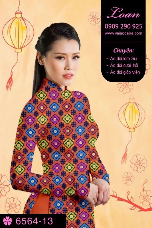 Vải áo dài hoa đều toàn thân