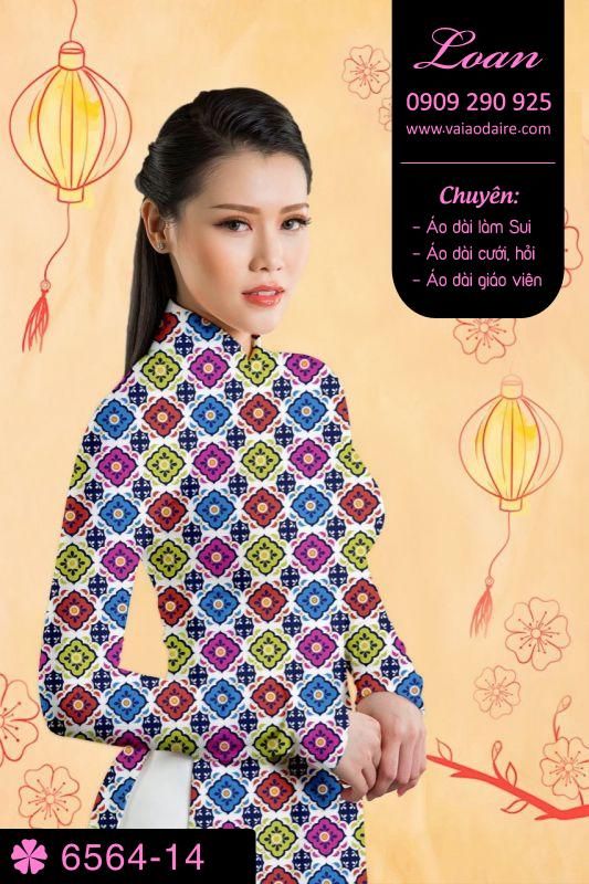 Vải áo dài hoa đều toàn thân