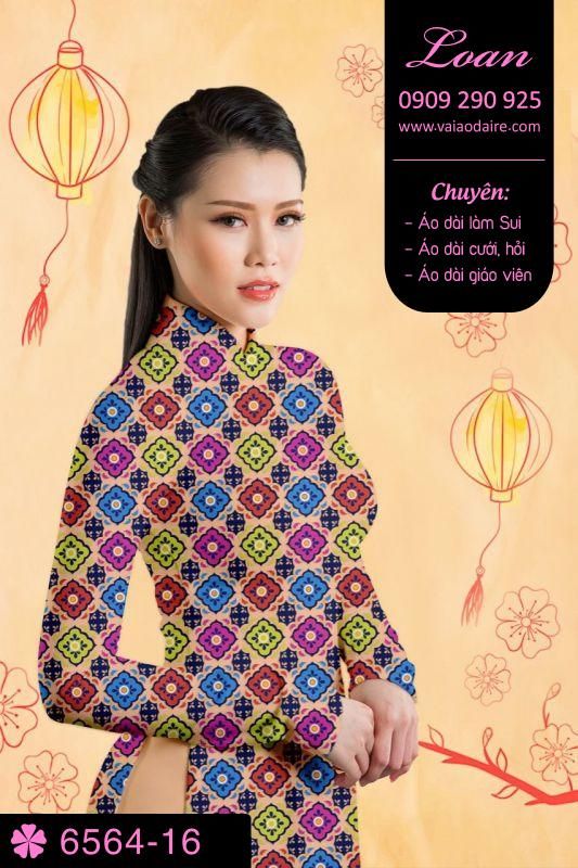 Vải áo dài hoa đều toàn thân
