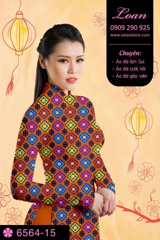 Vải áo dài hoa đều toàn thân