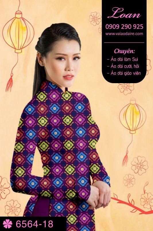 Vải áo dài hoa đều toàn thân