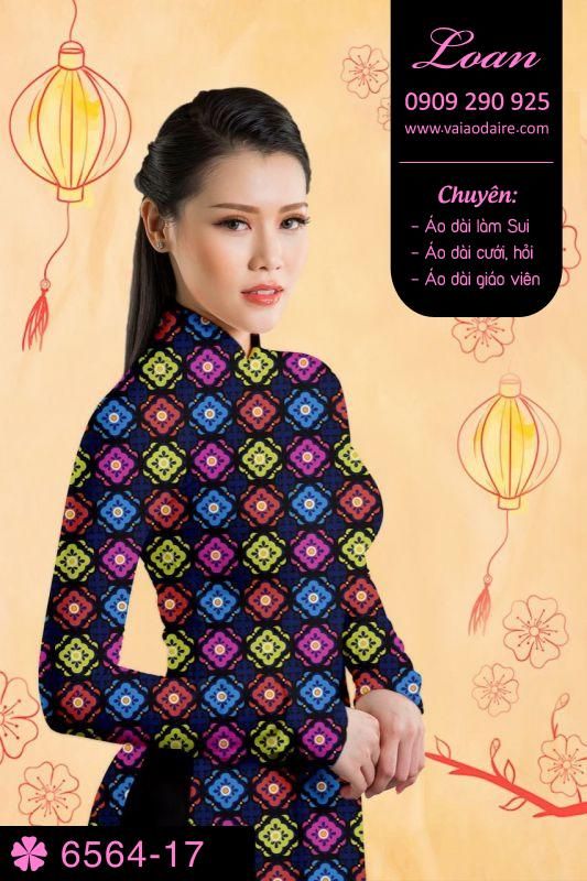 Vải áo dài hoa đều toàn thân