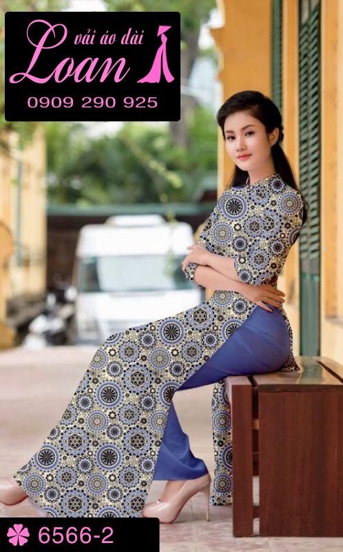 Vải áo dài hoa văn toàn thân