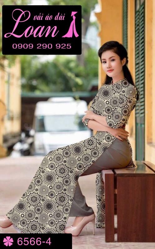 Vải áo dài hoa văn toàn thân