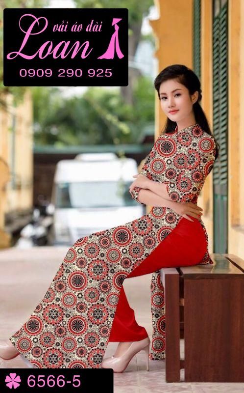 Vải áo dài hoa văn toàn thân