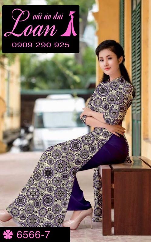 Vải áo dài hoa văn toàn thân