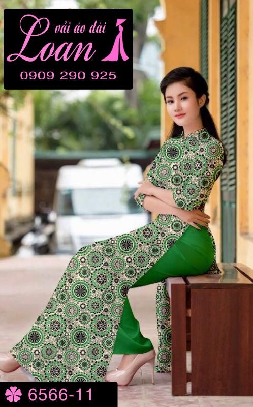 Vải áo dài hoa văn toàn thân