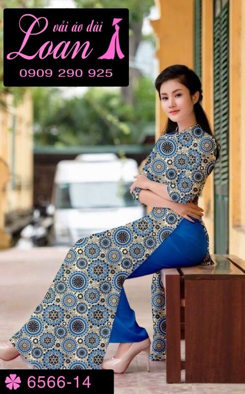 Vải áo dài hoa văn toàn thân