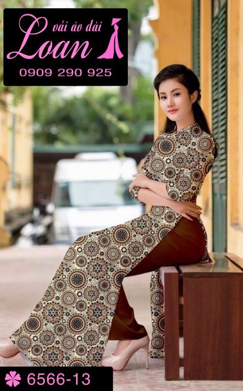 Vải áo dài hoa văn toàn thân