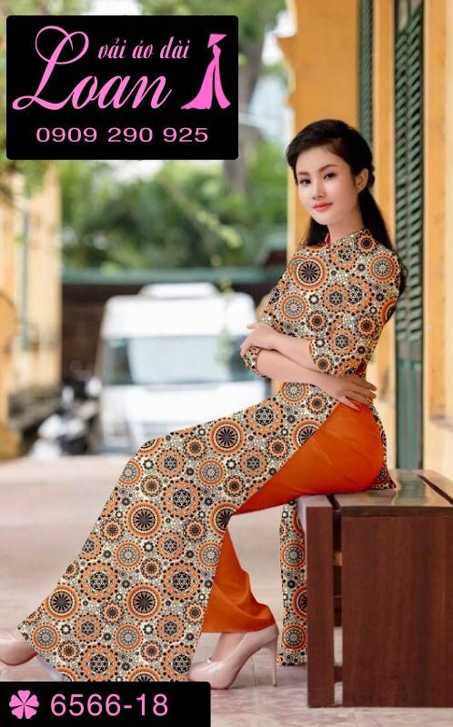 Vải áo dài hoa văn toàn thân