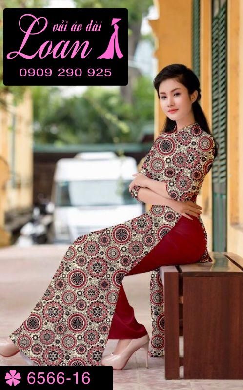 Vải áo dài hoa văn toàn thân