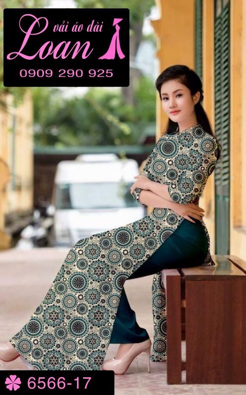 Vải áo dài hoa văn toàn thân
