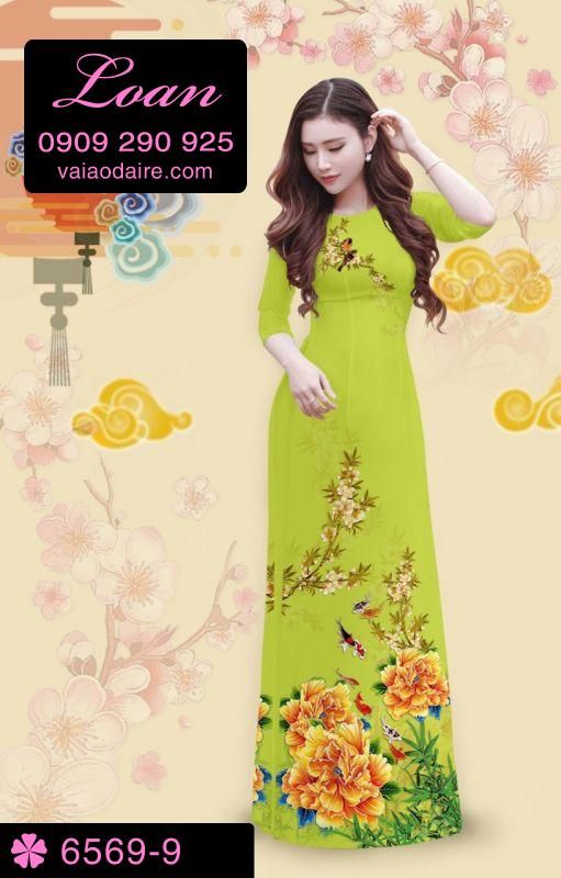 Vải áo dài hoa mẫu đơn