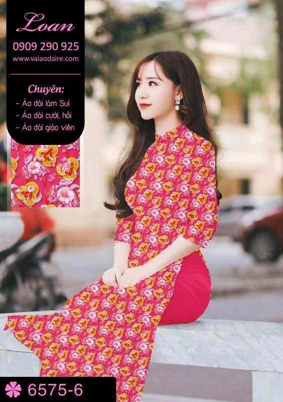 Vải áo dài hoa nhí