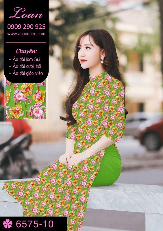 Vải áo dài hoa nhí