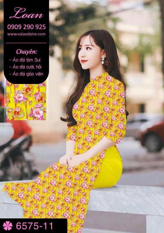 Vải áo dài hoa nhí