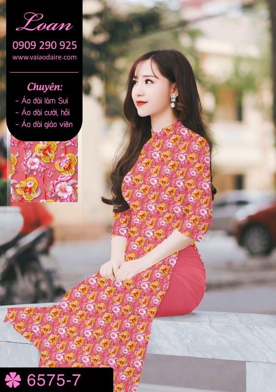 Vải áo dài hoa nhí