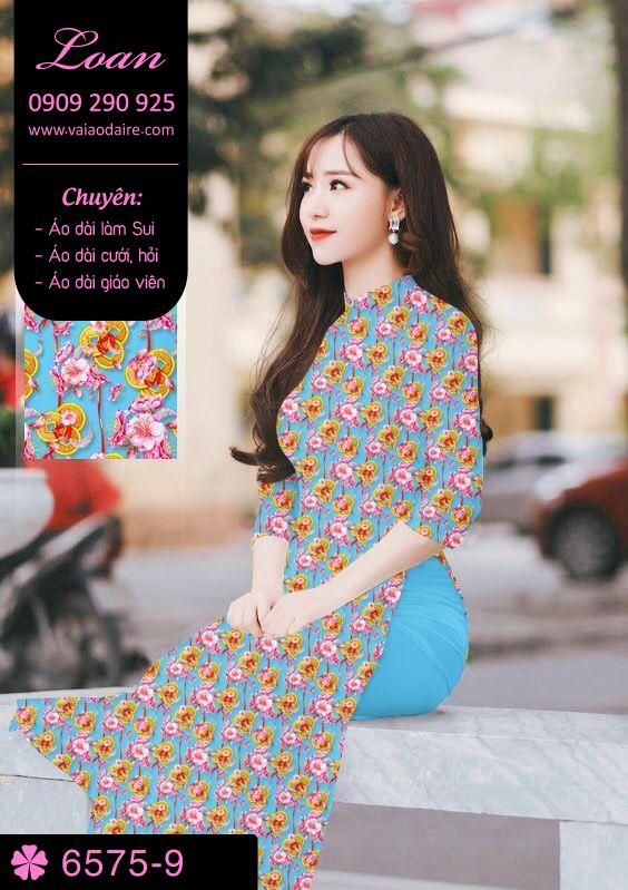 Vải áo dài hoa nhí