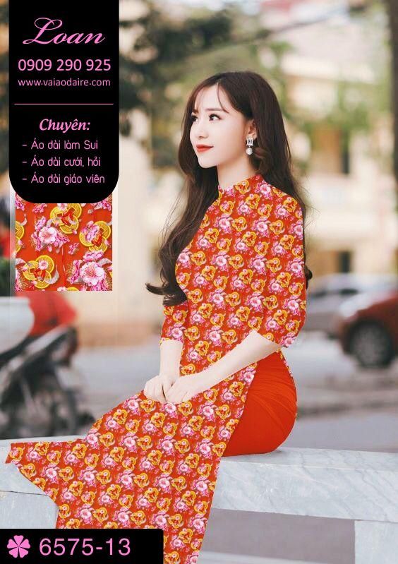 Vải áo dài hoa nhí