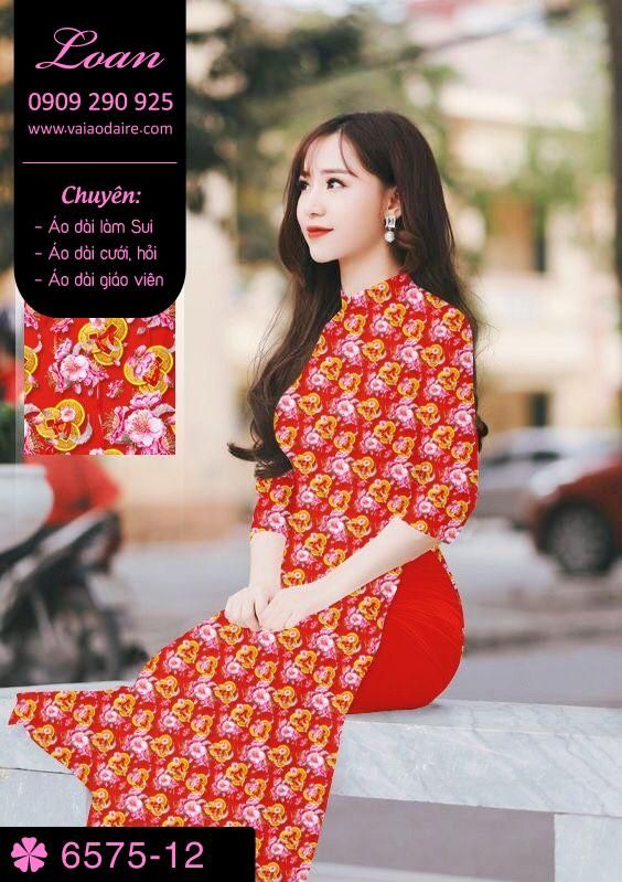 Vải áo dài hoa nhí
