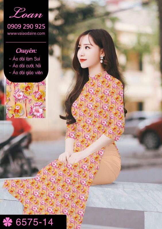 Vải áo dài hoa nhí
