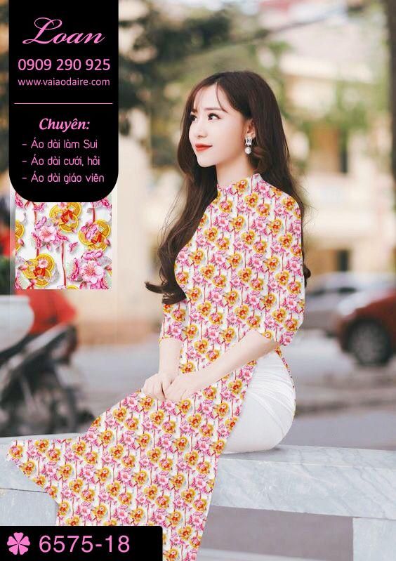 Vải áo dài hoa nhí