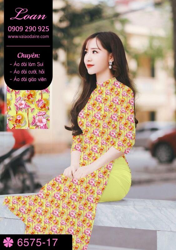 Vải áo dài hoa nhí