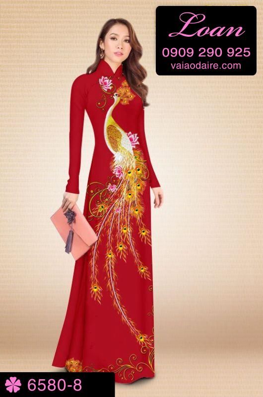 Vải áo dài chim Công
