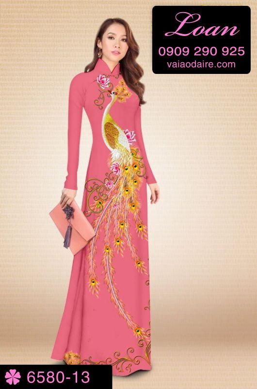 Vải áo dài chim Công