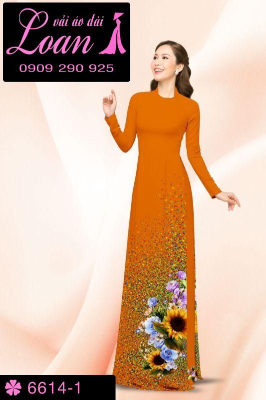 Vải áo dài hoa hướng dương