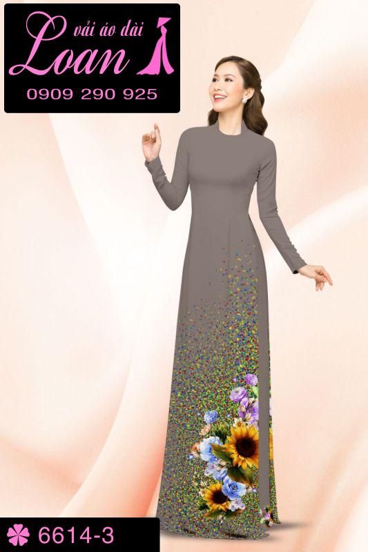 Vải áo dài hoa hướng dương
