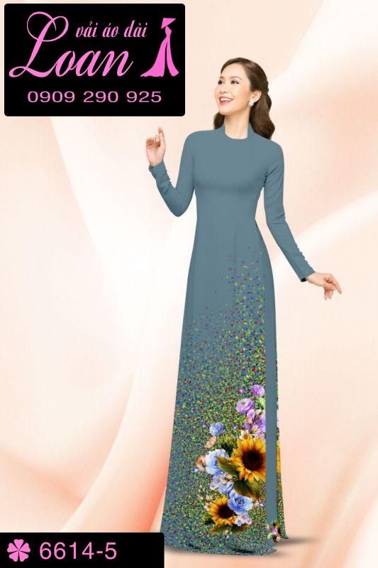 Vải áo dài hoa hướng dương