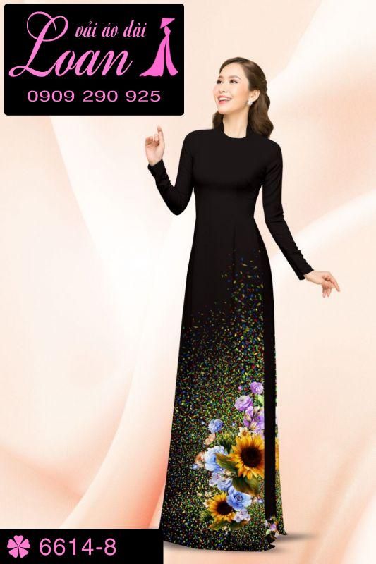 Vải áo dài hoa hướng dương