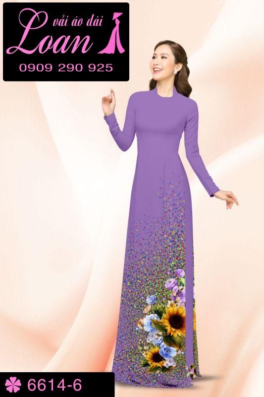 Vải áo dài hoa hướng dương