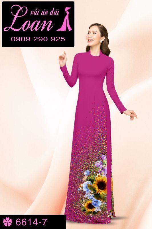 Vải áo dài hoa hướng dương