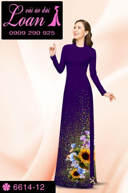 Vải áo dài hoa hướng dương