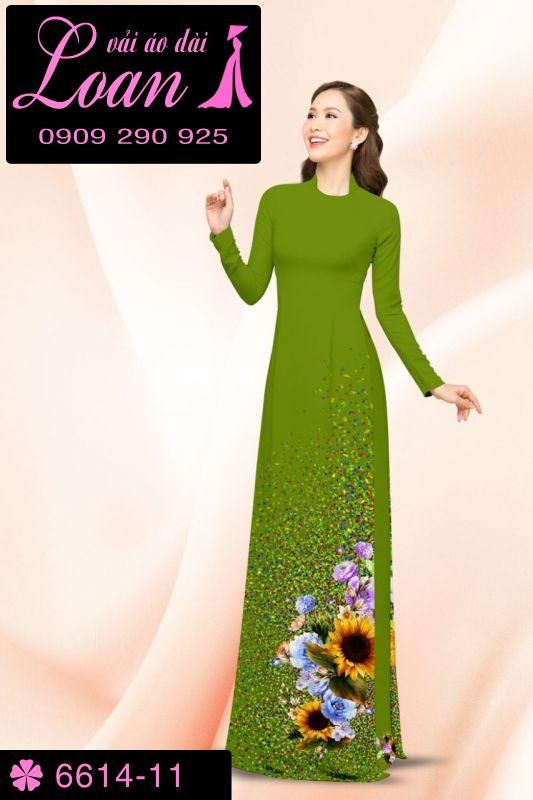 Vải áo dài hoa hướng dương