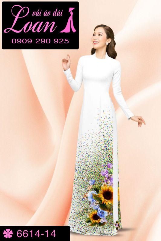 Vải áo dài hoa hướng dương