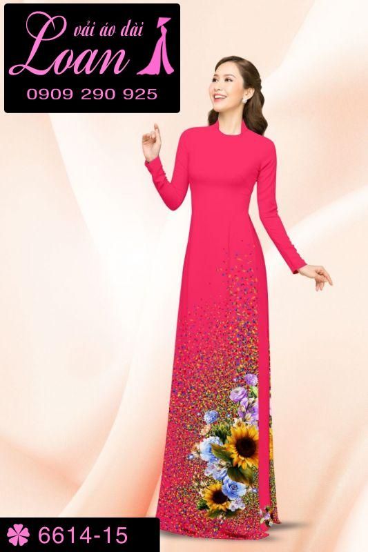 Vải áo dài hoa hướng dương